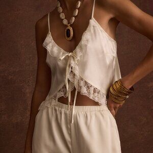 12th Tribe Cait Ivory Tie Front Cami Size MM